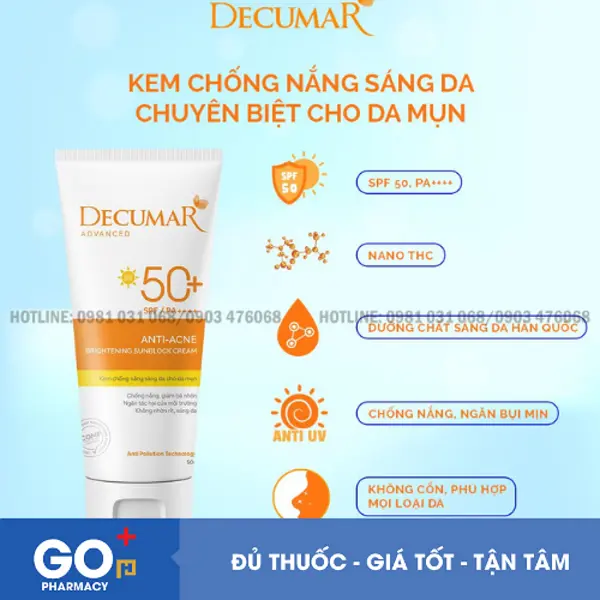 Kem chống nắng Decumar 50g